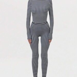 Houndstooth Patterned Women's Set